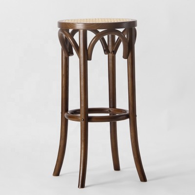 FN-2064 solid wood rattan cane bar chair bar stool