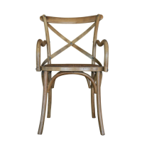 Vintage Old Effect Provincial Bistro Dining X Back Chair