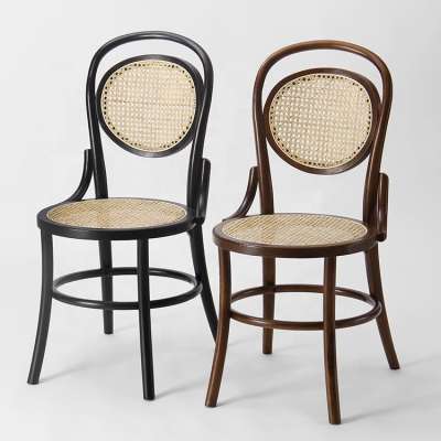 FN-2065 new solid wood chair beech wood rattan seat dining chair