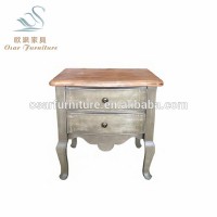 Solid Wood Furniture Bedroom French Style Antique Oak Nightstand